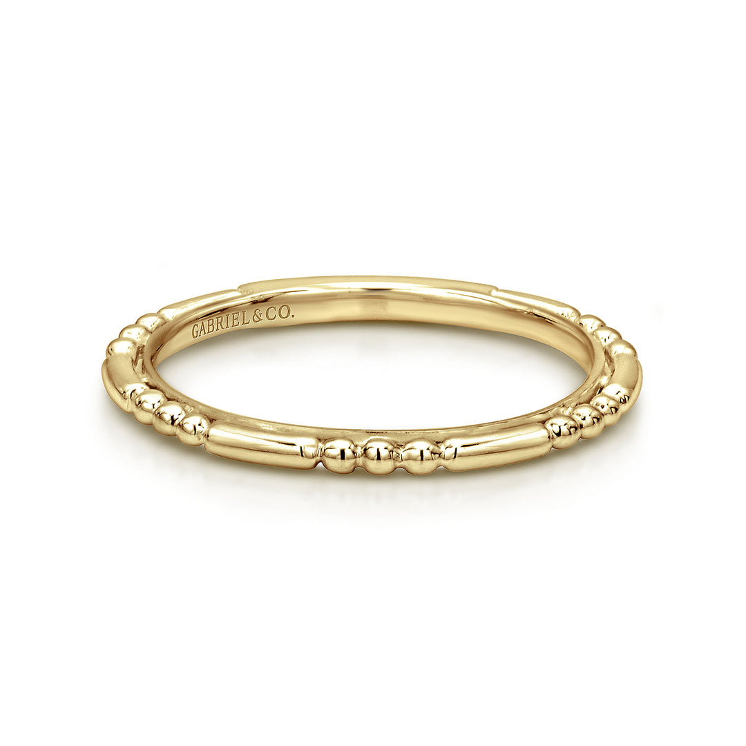 Gabriel & Co. LR4909Y4JJJ 14k Yellow Gold Ball and Bar Station Band