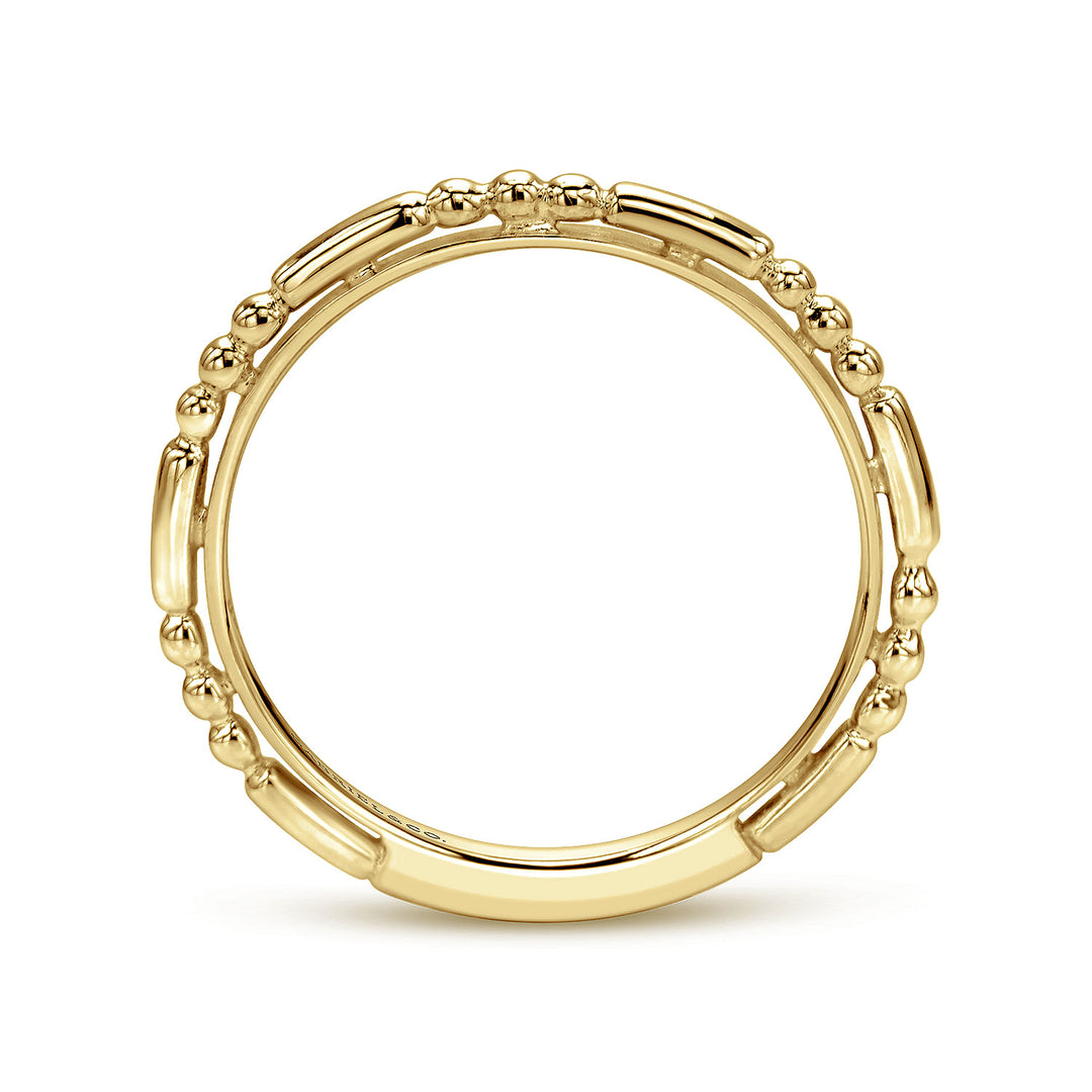 Gabriel & Co. LR4909Y4JJJ 14k Yellow Gold Ball and Bar Station Band