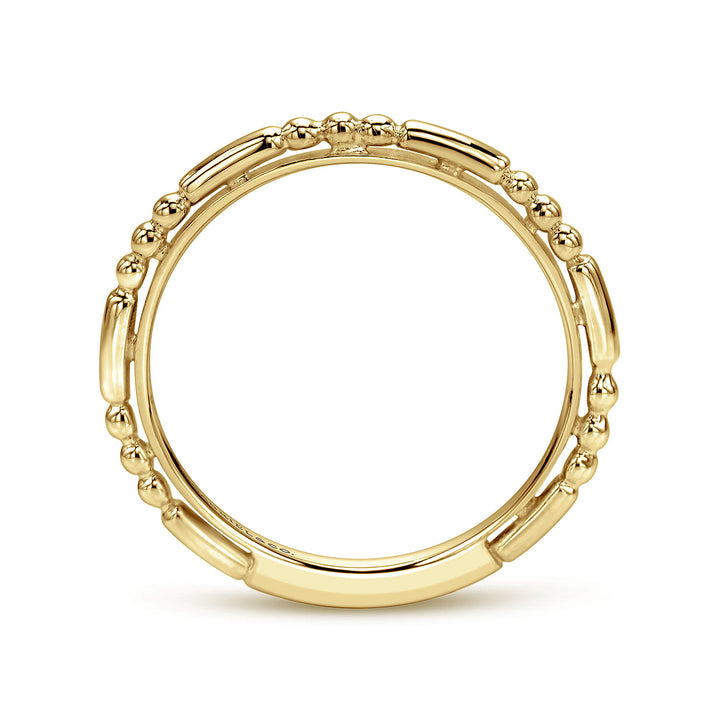 Gabriel & Co. LR4909Y4JJJ 14k Yellow Gold Ball and Bar Station Band