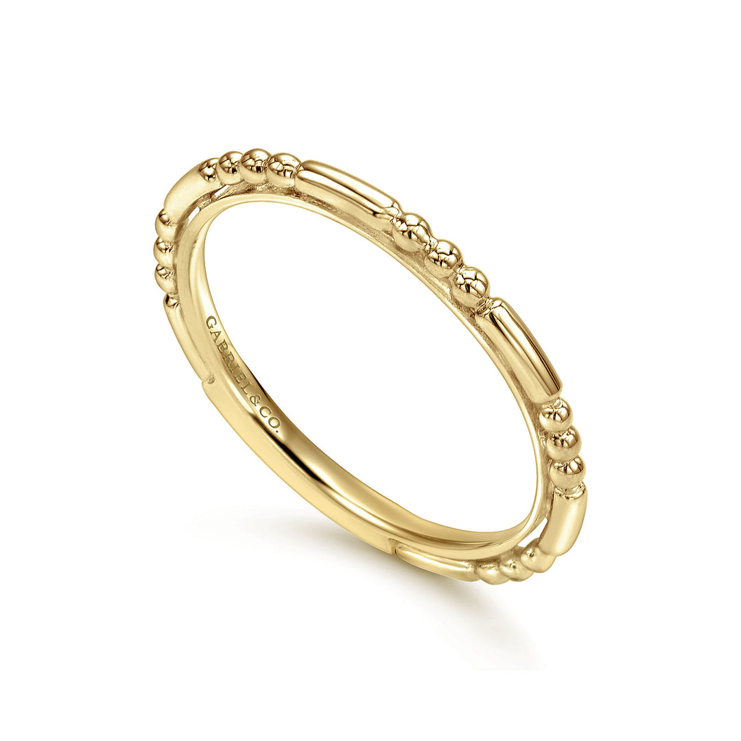 Gabriel & Co. LR4909Y4JJJ 14k Yellow Gold Ball and Bar Station Band