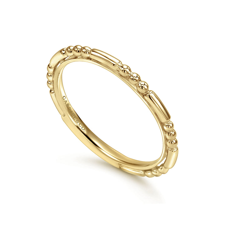Gabriel & Co. LR4909Y4JJJ 14k Yellow Gold Ball and Bar Station Band