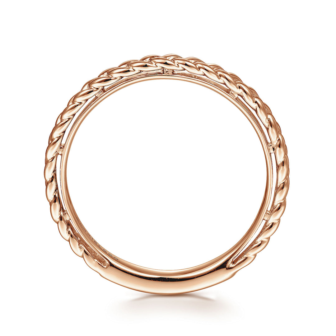 Gabriel & Co. LR4910CK4JJJ 14K Rose Gold Braided Stackable Ring