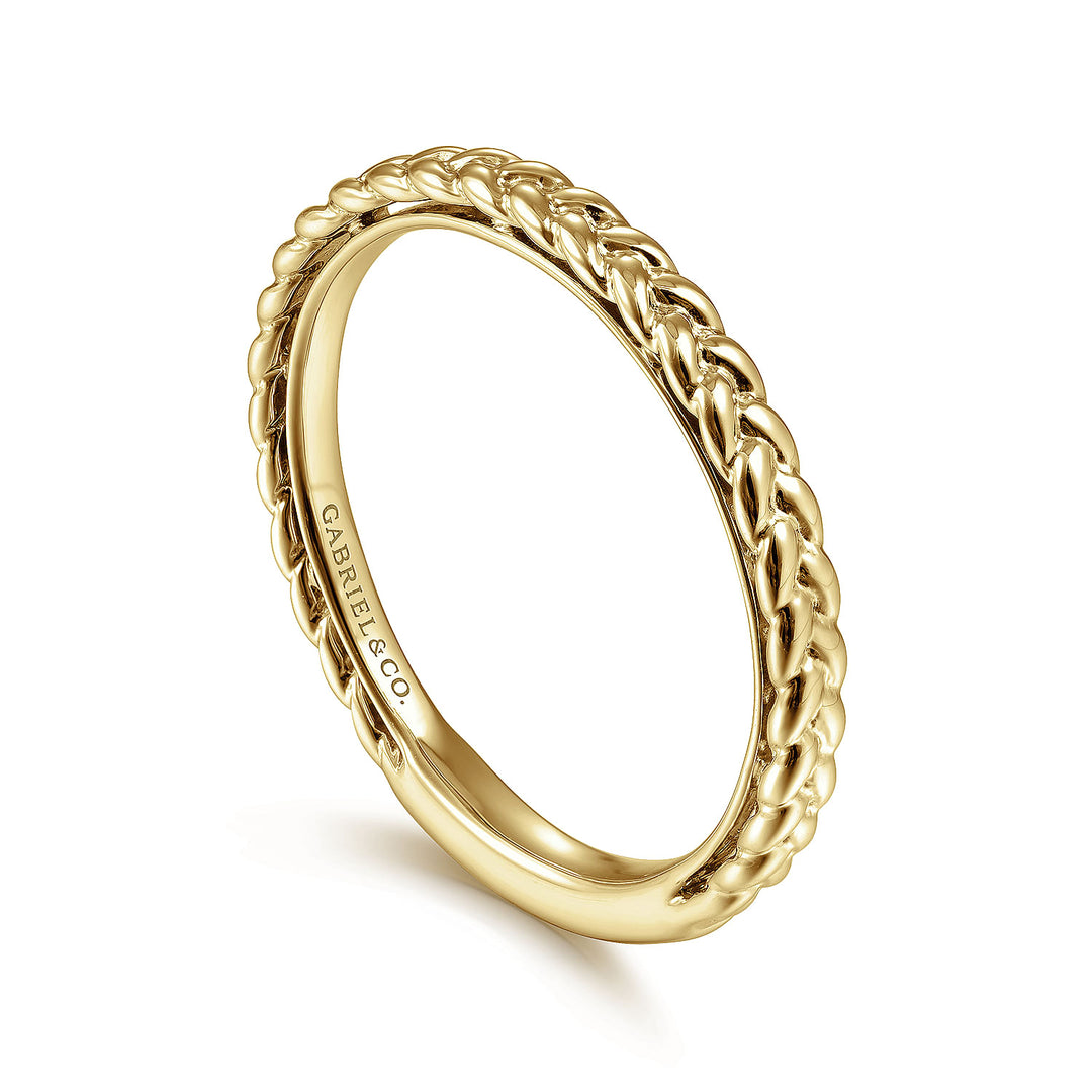 Gabriel & Co. LR4910CY4JJJ 14K Yellow Gold Braided Stackable Ring