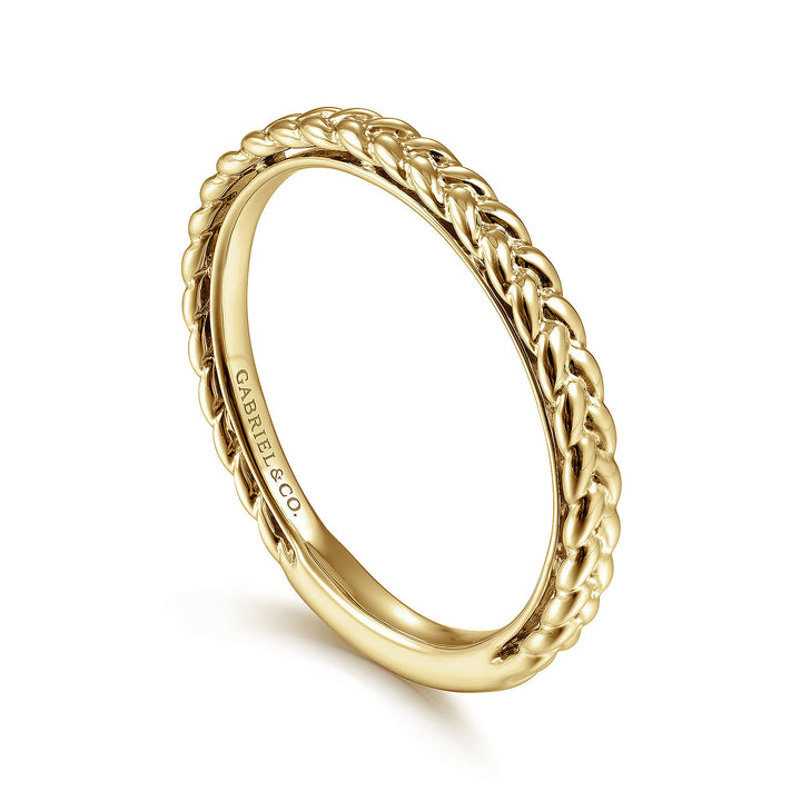 Gabriel & Co. LR4910CY4JJJ 14K Yellow Gold Braided Stackable Ring