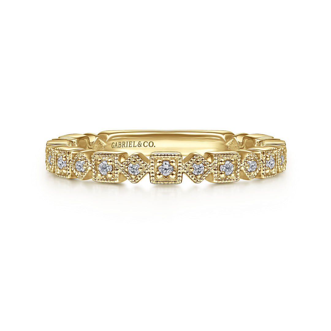 Gabriel & Co. LR4912Y45JJ 14K Yellow Gold Geometric Diamond Stackable Ring