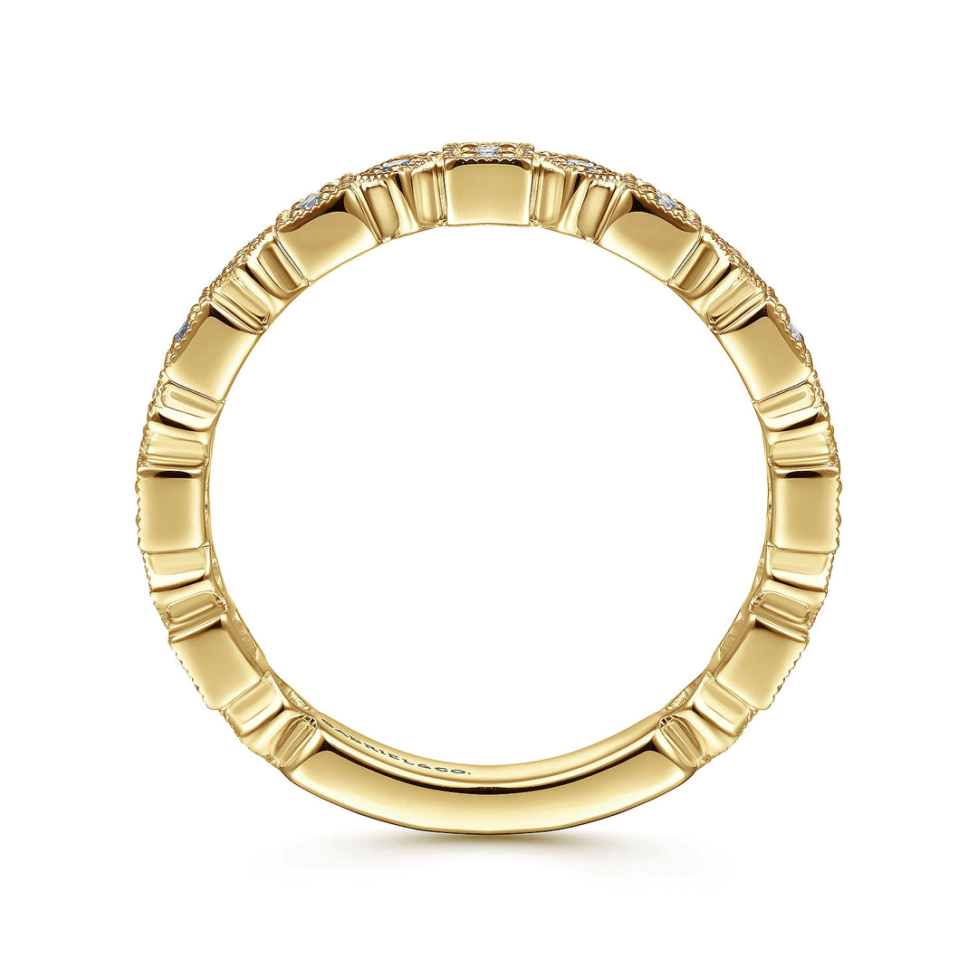 Gabriel & Co. LR4912Y45JJ 14K Yellow Gold Geometric Diamond Stackable Ring