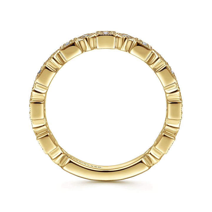 Gabriel & Co. LR4912Y45JJ 14K Yellow Gold Geometric Diamond Stackable Ring