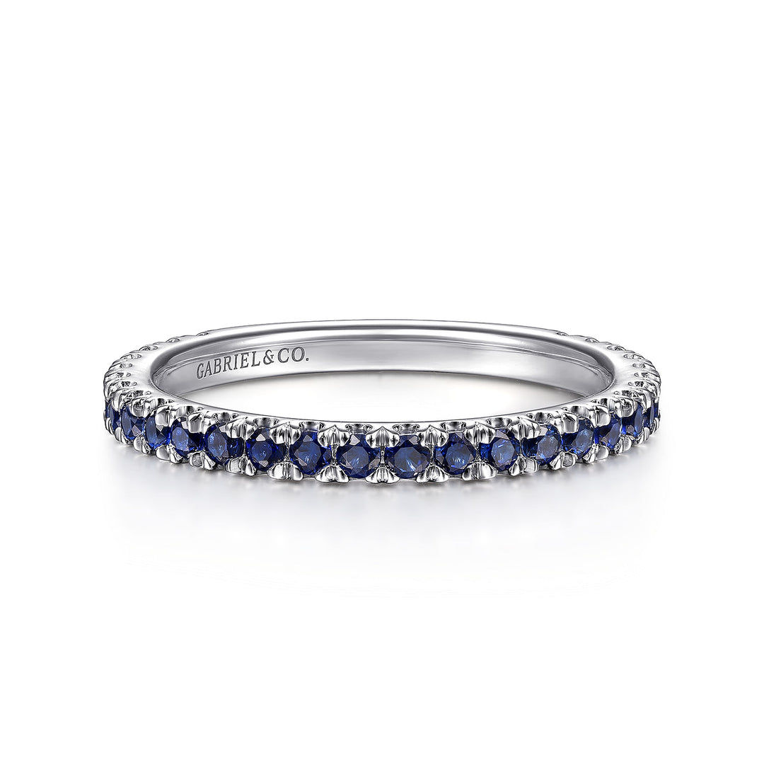 Gabriel & Co. LR50889W4JSA 14K White Gold Sapphire Stackable Ring