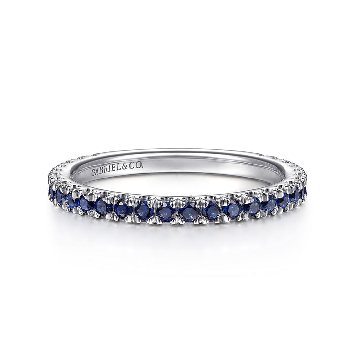 Gabriel & Co. LR50889W4JSA 14K White Gold Sapphire Stackable Ring