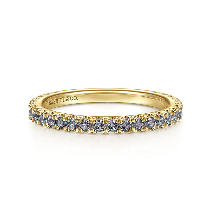 Gabriel & Co. LR50889Y4J25 14K Yellow Gold Manmade Alexandrite Stackable Ring