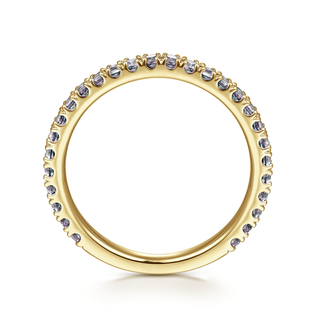 Gabriel & Co. LR50889Y4J25 14K Yellow Gold Manmade Alexandrite Stackable Ring