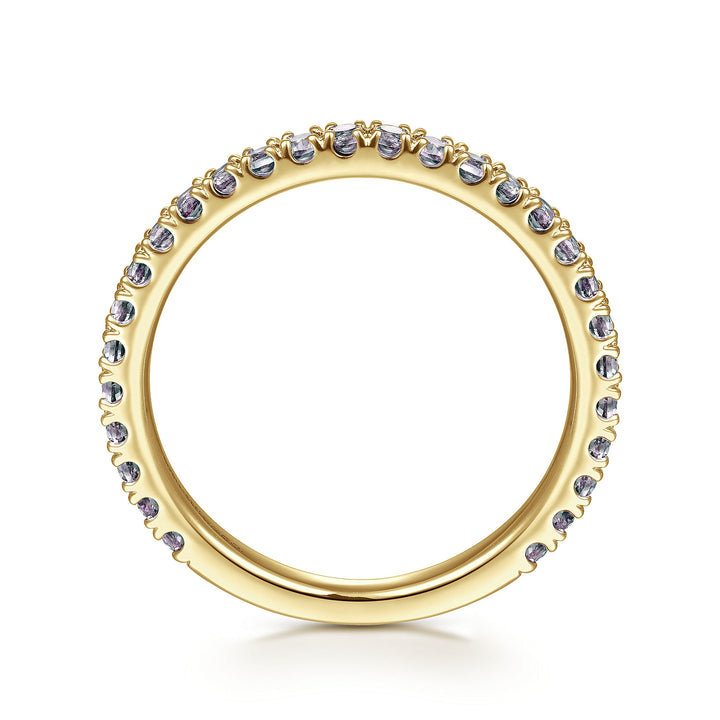Gabriel & Co. LR50889Y4J25 14K Yellow Gold Manmade Alexandrite Stackable Ring