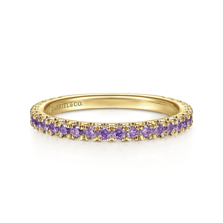Gabriel & Co. LR50889Y4JAM 14K Yellow Gold Amethyst Stackable Ring