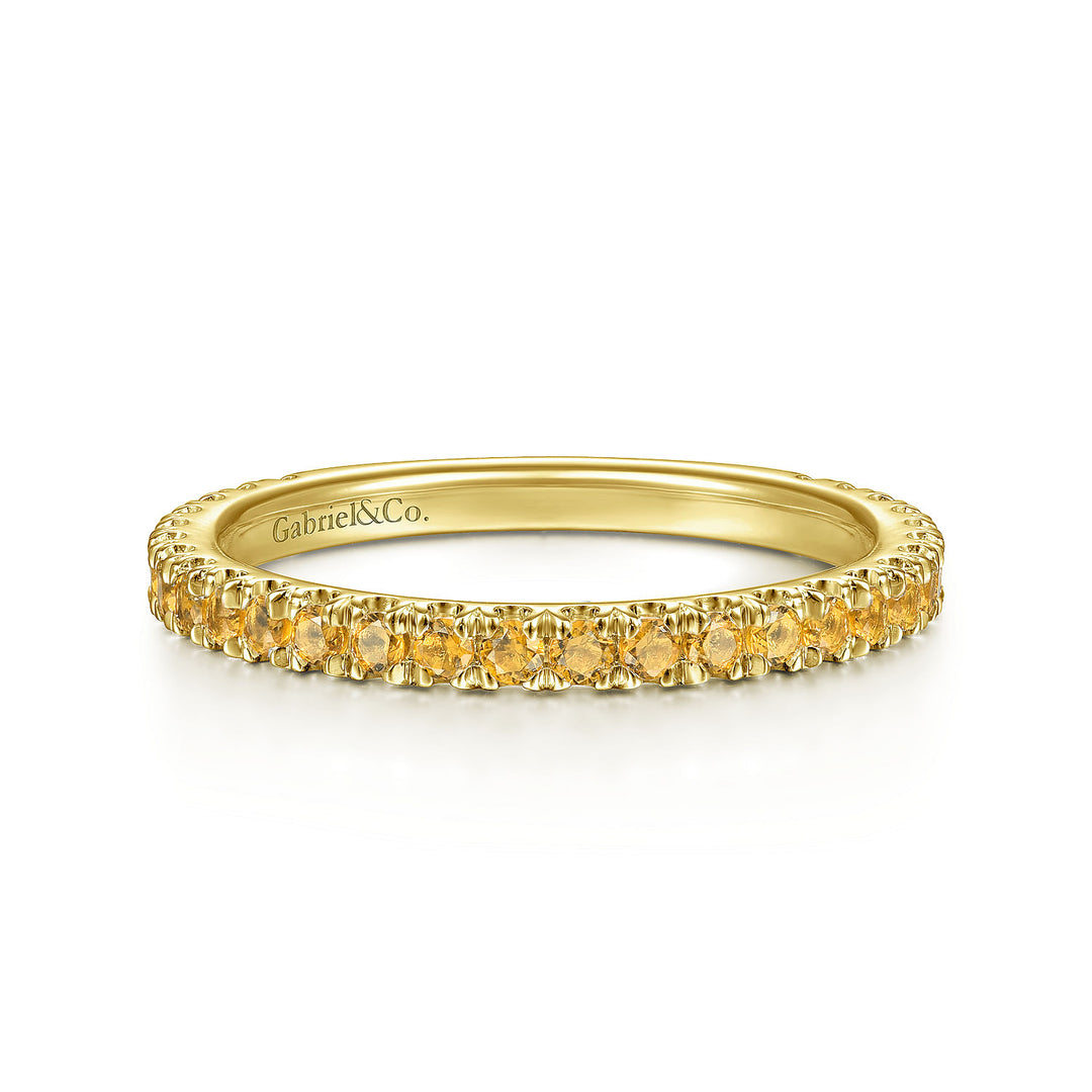 Gabriel & Co. LR50889Y4JCT 14K Yellow Gold Citrine Stacklable Ring