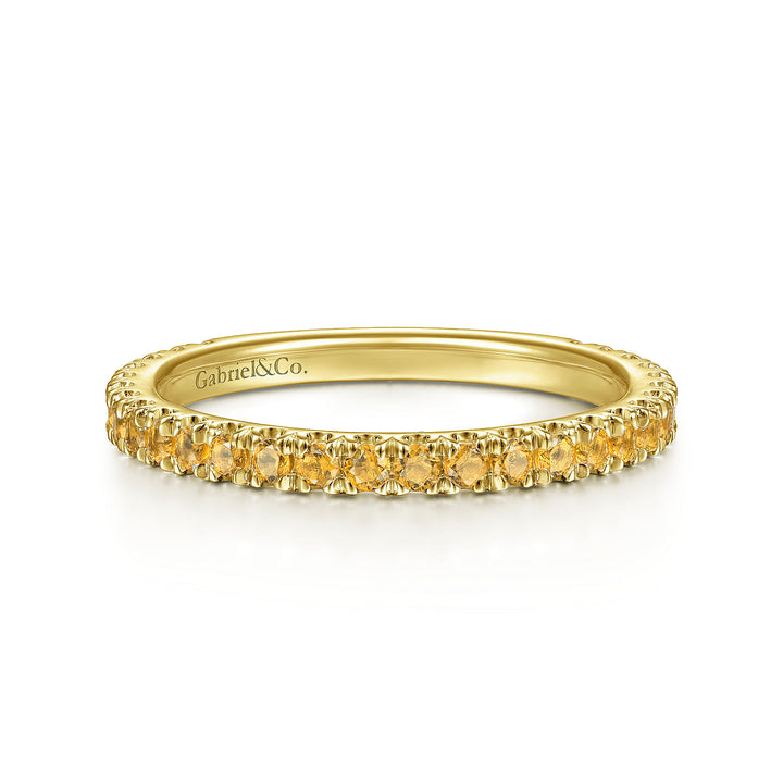 Gabriel & Co. LR50889Y4JCT 14K Yellow Gold Citrine Stacklable Ring