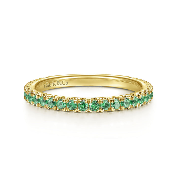 Gabriel & Co. LR50889Y4JEA 14K Yellow Gold Emerald Stacklable Ring