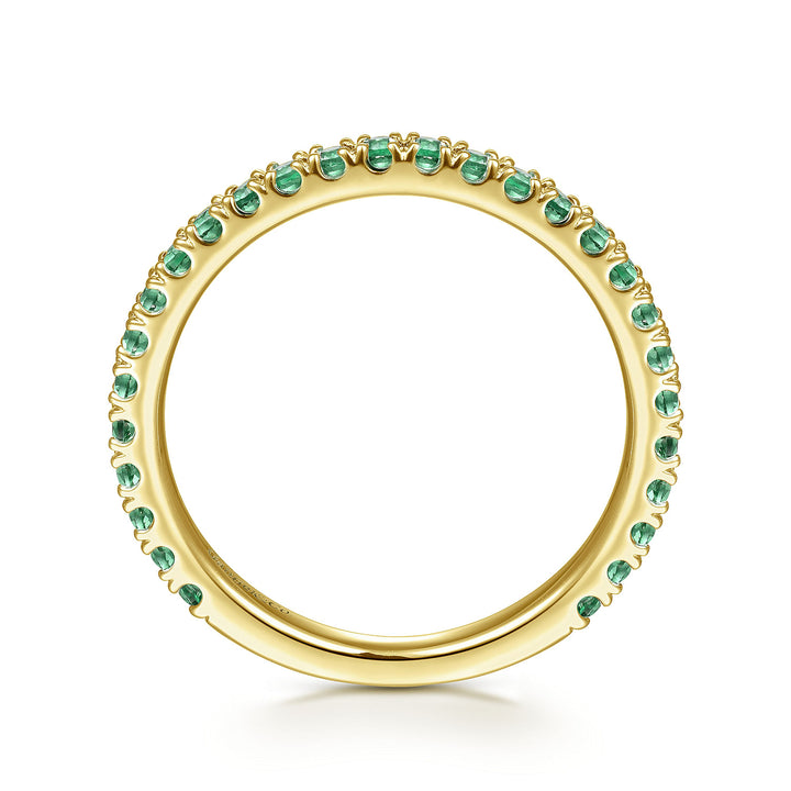Gabriel & Co. LR50889Y4JEA 14K Yellow Gold Emerald Stacklable Ring