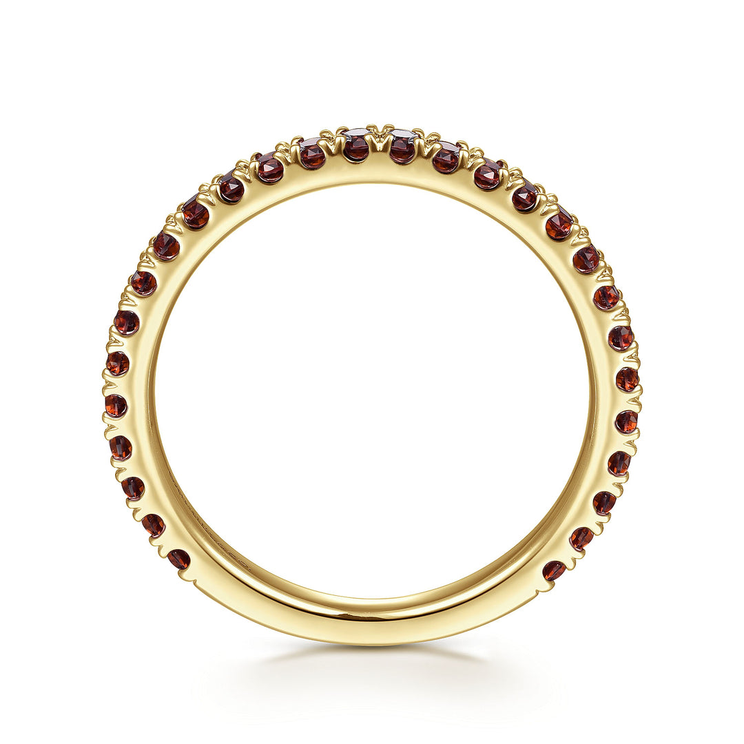 Gabriel & Co. LR50889Y4JGN 14K Yellow Gold Garnet Stacklable Ring