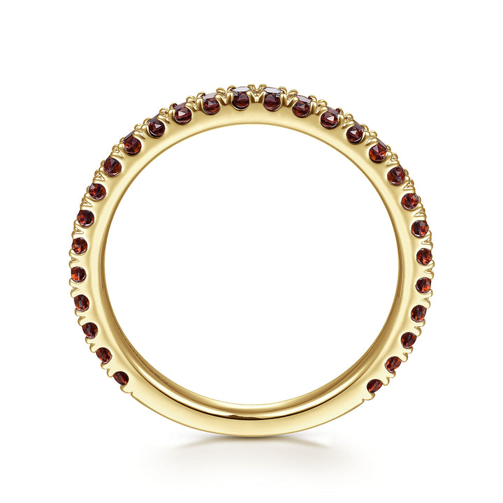 Gabriel & Co. LR50889Y4JGN 14K Yellow Gold Garnet Stacklable Ring