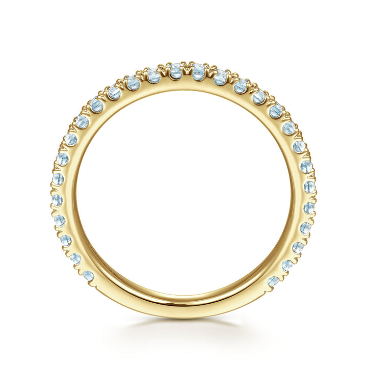 Gabriel & Co. LR50889Y4JLB 14K Yellow Gold Sky Blue Topaz Stacklable Ring