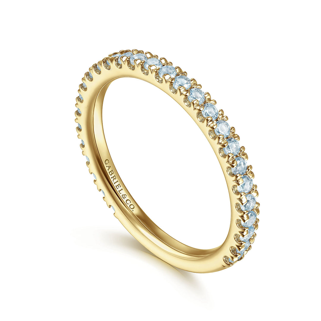 Gabriel & Co. LR50889Y4JLB 14K Yellow Gold Sky Blue Topaz Stacklable Ring