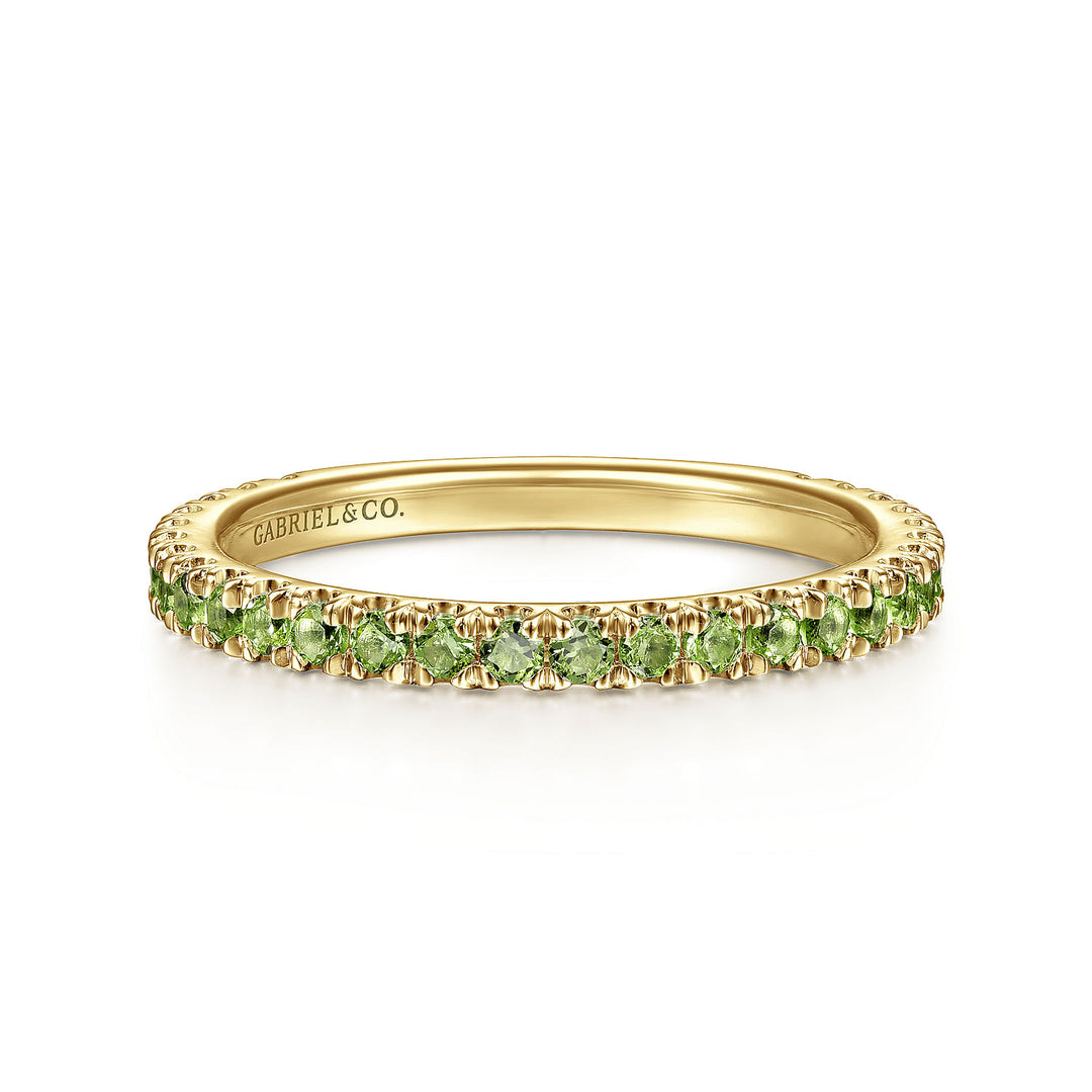 Gabriel & Co. LR50889Y4JPE 14K Yellow Gold Peridot Stackable Ring
