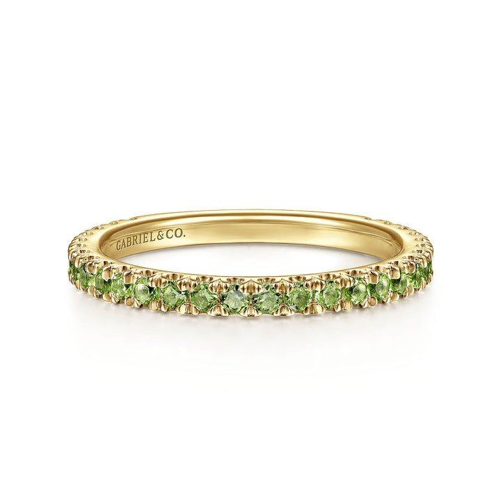 Gabriel & Co. LR50889Y4JPE 14K Yellow Gold Peridot Stackable Ring