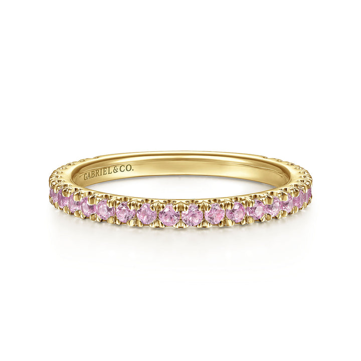 Gabriel & Co. LR50889Y4JPS 14k Yellow Gold Pink Sapphire Stackable Ring