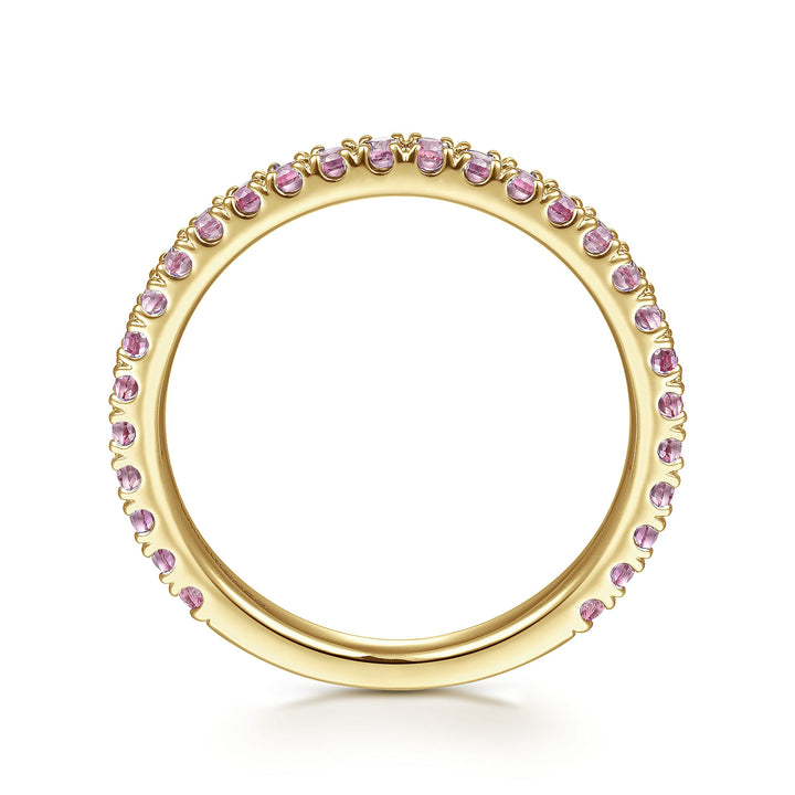 Gabriel & Co. LR50889Y4JPS 14k Yellow Gold Pink Sapphire Stackable Ring