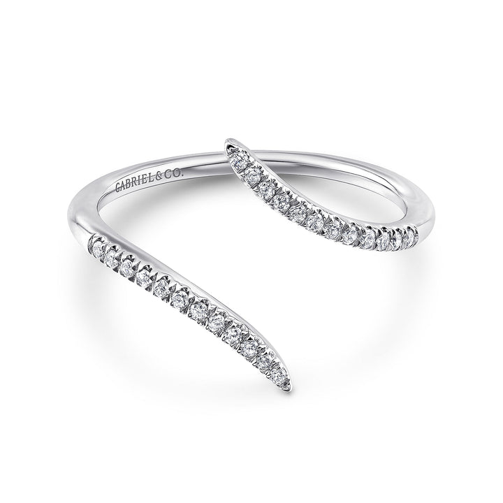 Gabriel & Co. LR51052W45JJ 14K White Gold Bypass Open Diamond Ring