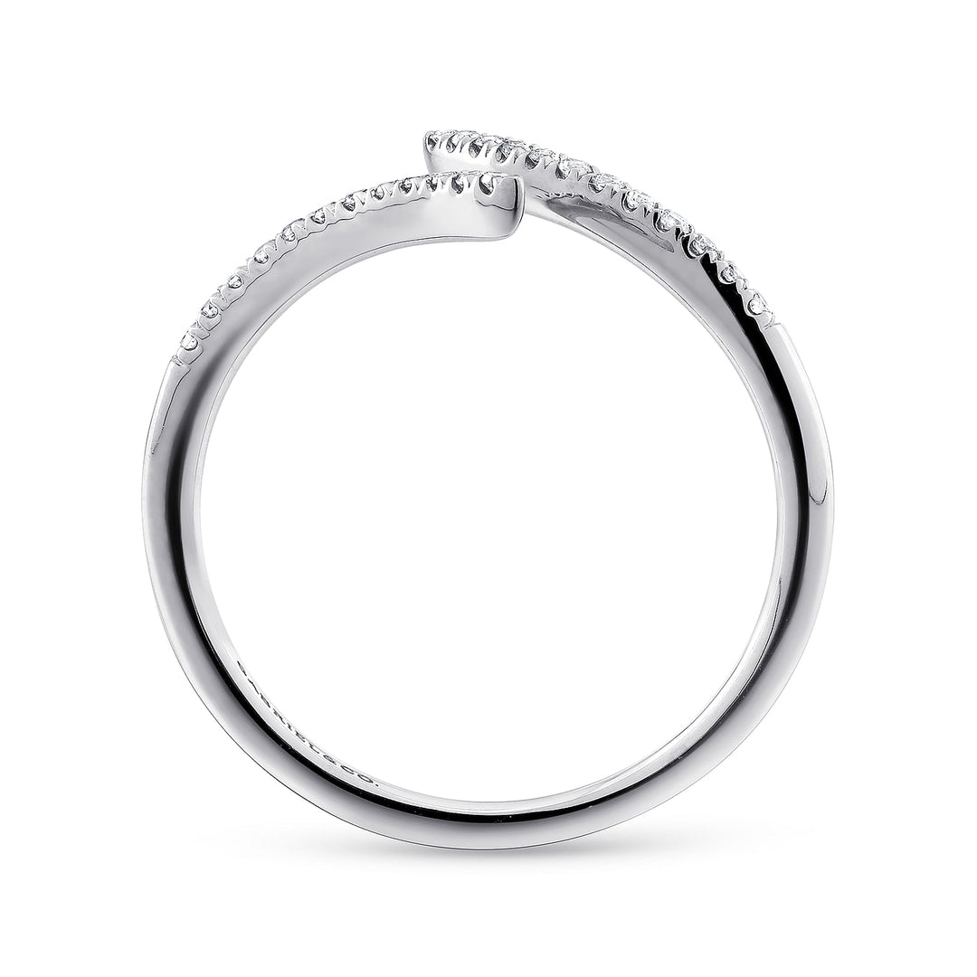 Gabriel & Co. LR51052W45JJ 14K White Gold Bypass Open Diamond Ring