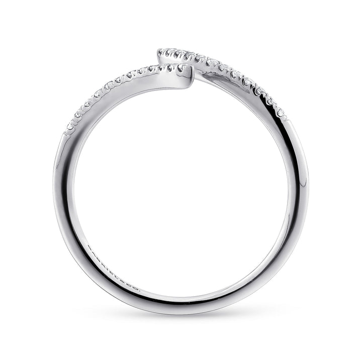 Gabriel & Co. LR51052W45JJ 14K White Gold Bypass Open Diamond Ring