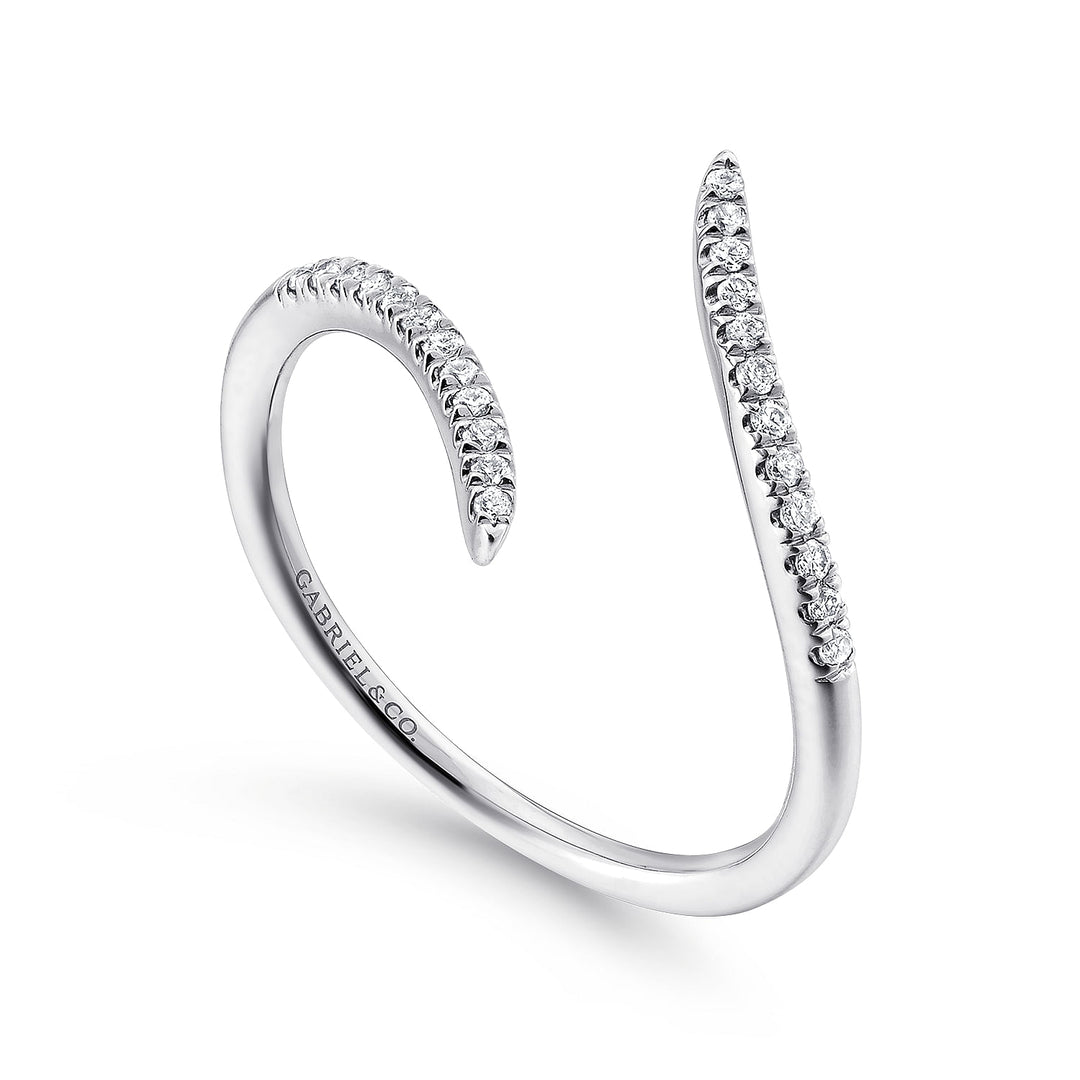 Gabriel & Co. LR51052W45JJ 14K White Gold Bypass Open Diamond Ring