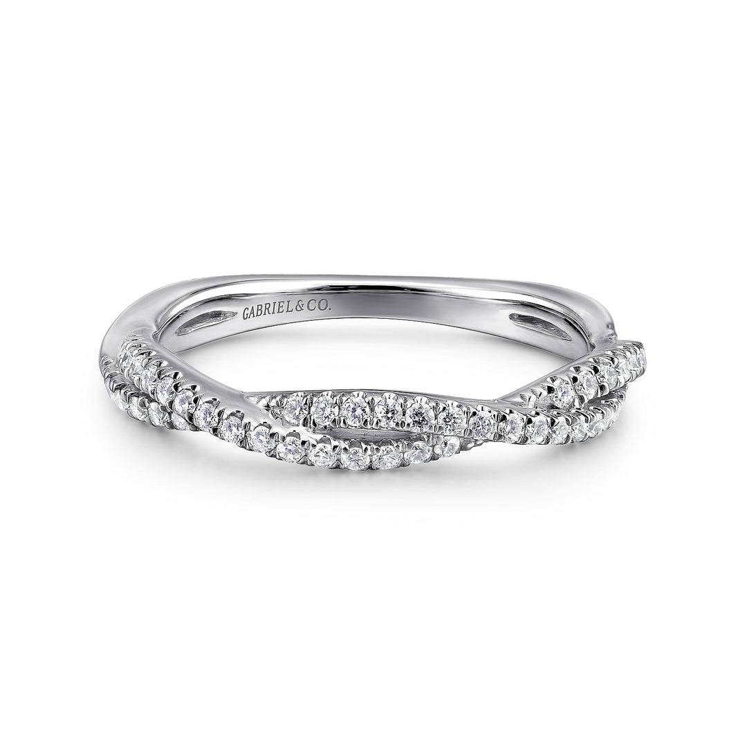 Gabriel & Co. LR51099W45JJ 14K White Gold Twisted Diamond Ring