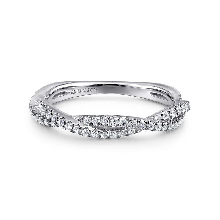 Gabriel & Co. LR51099W45JJ 14K White Gold Twisted Diamond Ring