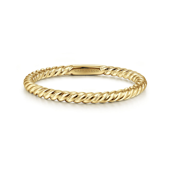 Gabriel & Co. LR51173Y4JJJ 14K Yellow Gold Twisted Rope Stackable Ring