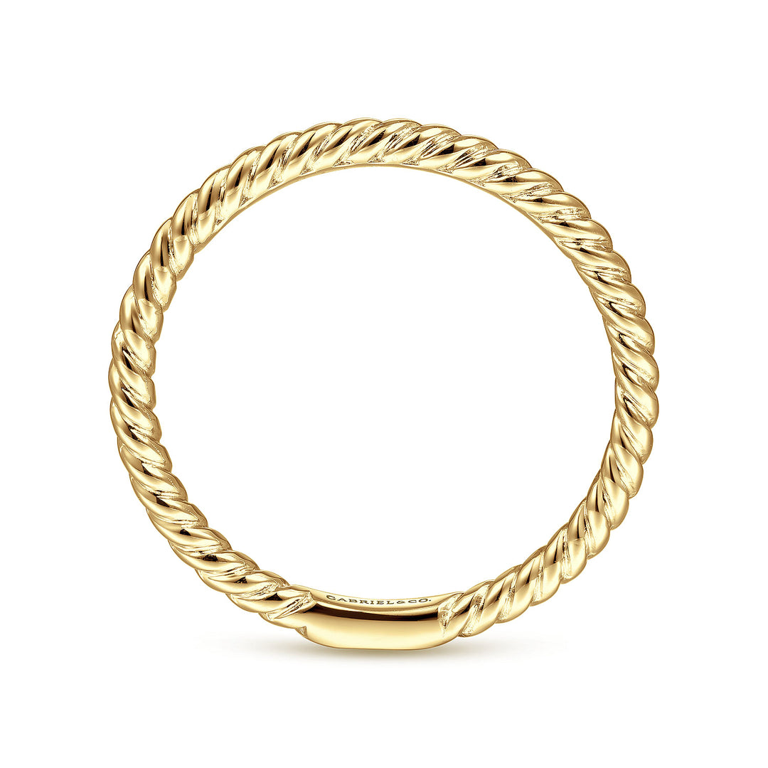 Gabriel & Co. LR51173Y4JJJ 14K Yellow Gold Twisted Rope Stackable Ring