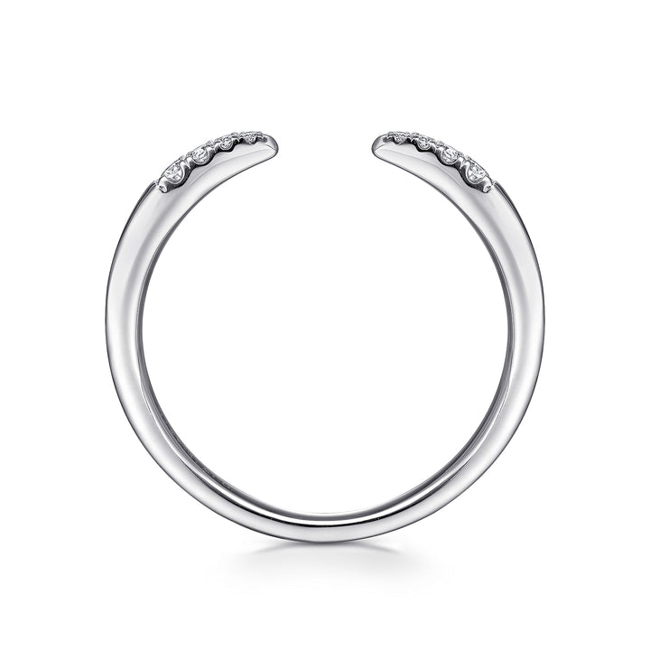 Gabriel & Co. LR51177W45JJ 14K White Gold Open Diamond Tipped Stackable Ring