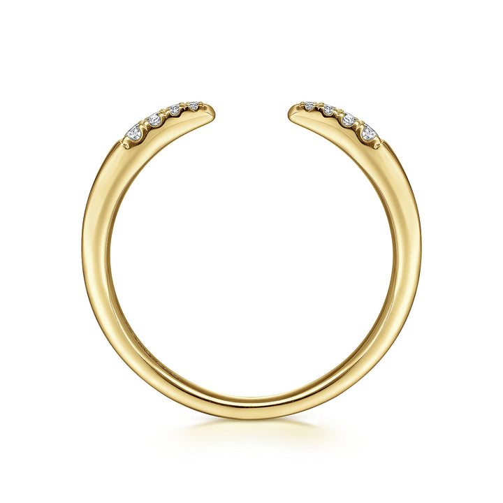 Gabriel & Co. LR51177Y45JJ 14K Yellow Gold Open Diamond Tipped Stackable Ring