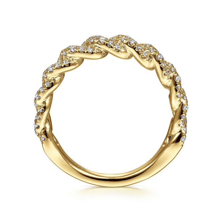 Gabriel & Co. LR51181Y45JJ 14K Yellow Gold Chain Link Stackable Diamond Ring