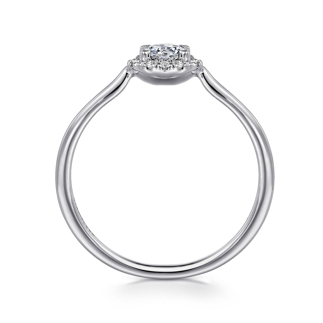 Gabriel & Co. LR51264W45JJ 14K White Gold Diamond Halo Promise Ring