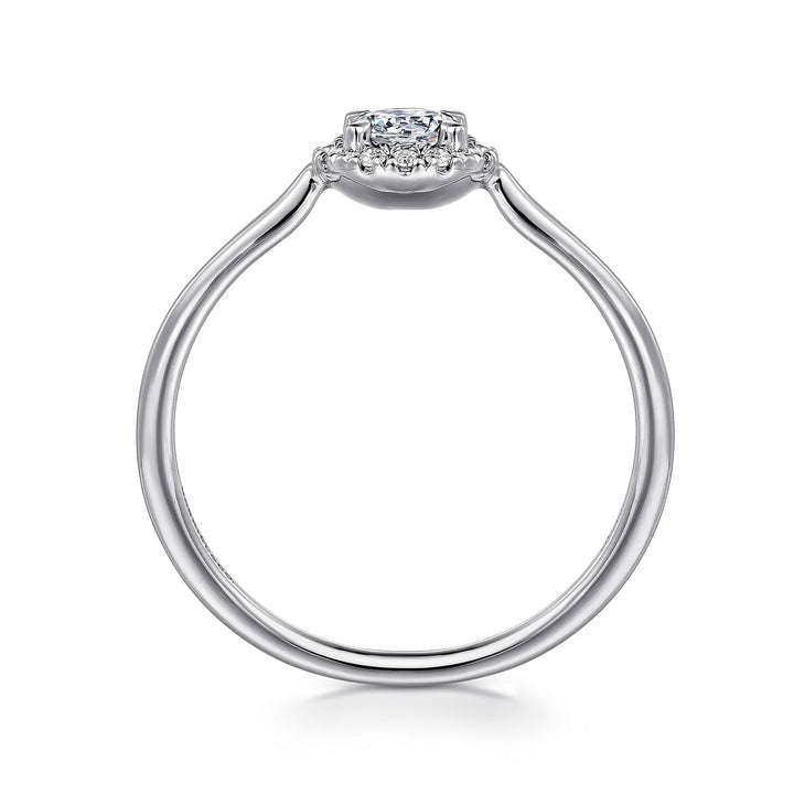 Gabriel & Co. LR51264W45JJ 14K White Gold Diamond Halo Promise Ring