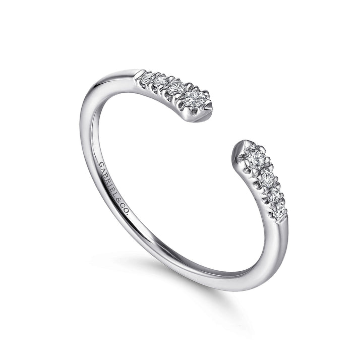 Gabriel & Co. LR51284W45JJ 14K White Gold Split Diamond Stackable Ring