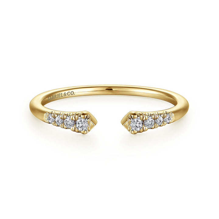 Gabriel & Co. LR51284Y45JJ 14K Yellow Gold Split Diamond Stackable Ring