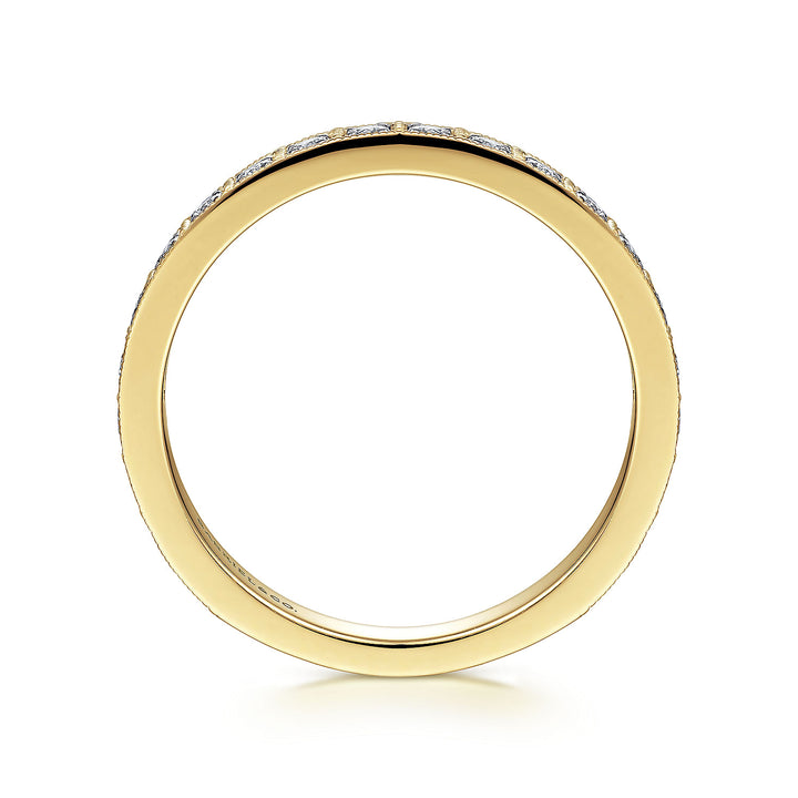 Gabriel & Co. LR51479Y45JJ 14K Yellow Gold Square Set Round Diamond Stackable  Band