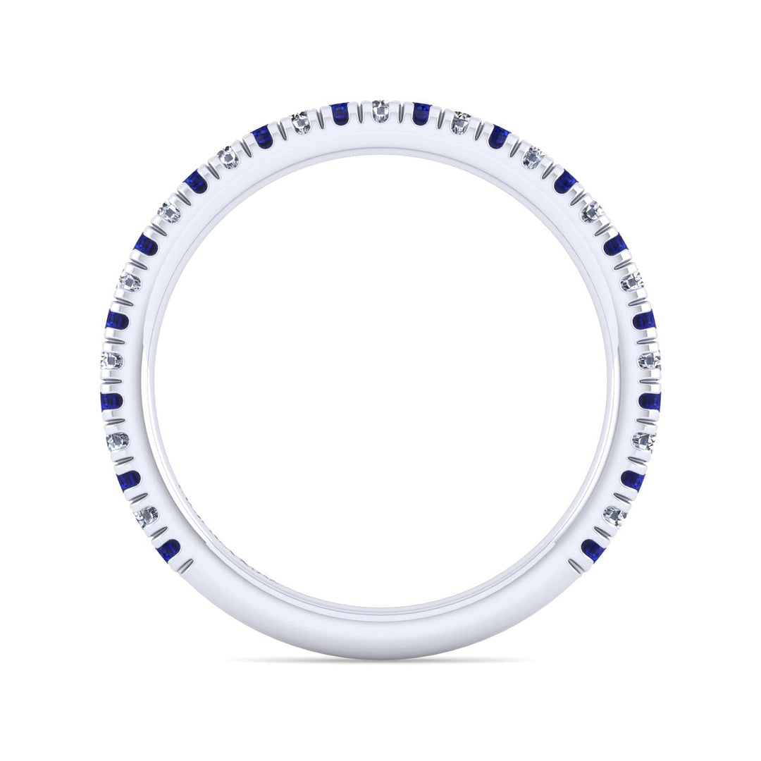 Gabriel & Co. LR51580W45SA 14K White Gold Sapphire and Diamond Stackable Band