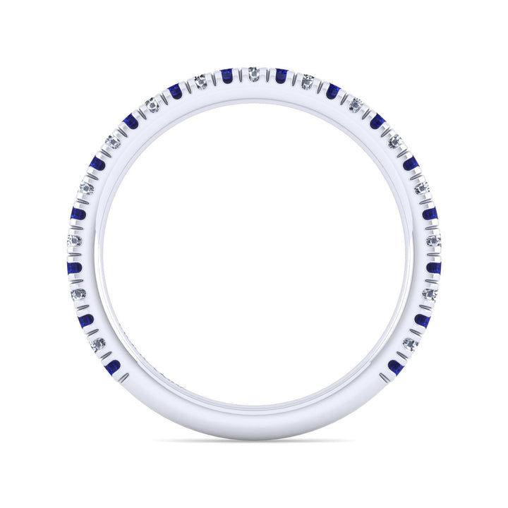 Gabriel & Co. LR51580W45SA 14K White Gold Sapphire and Diamond Stackable Band
