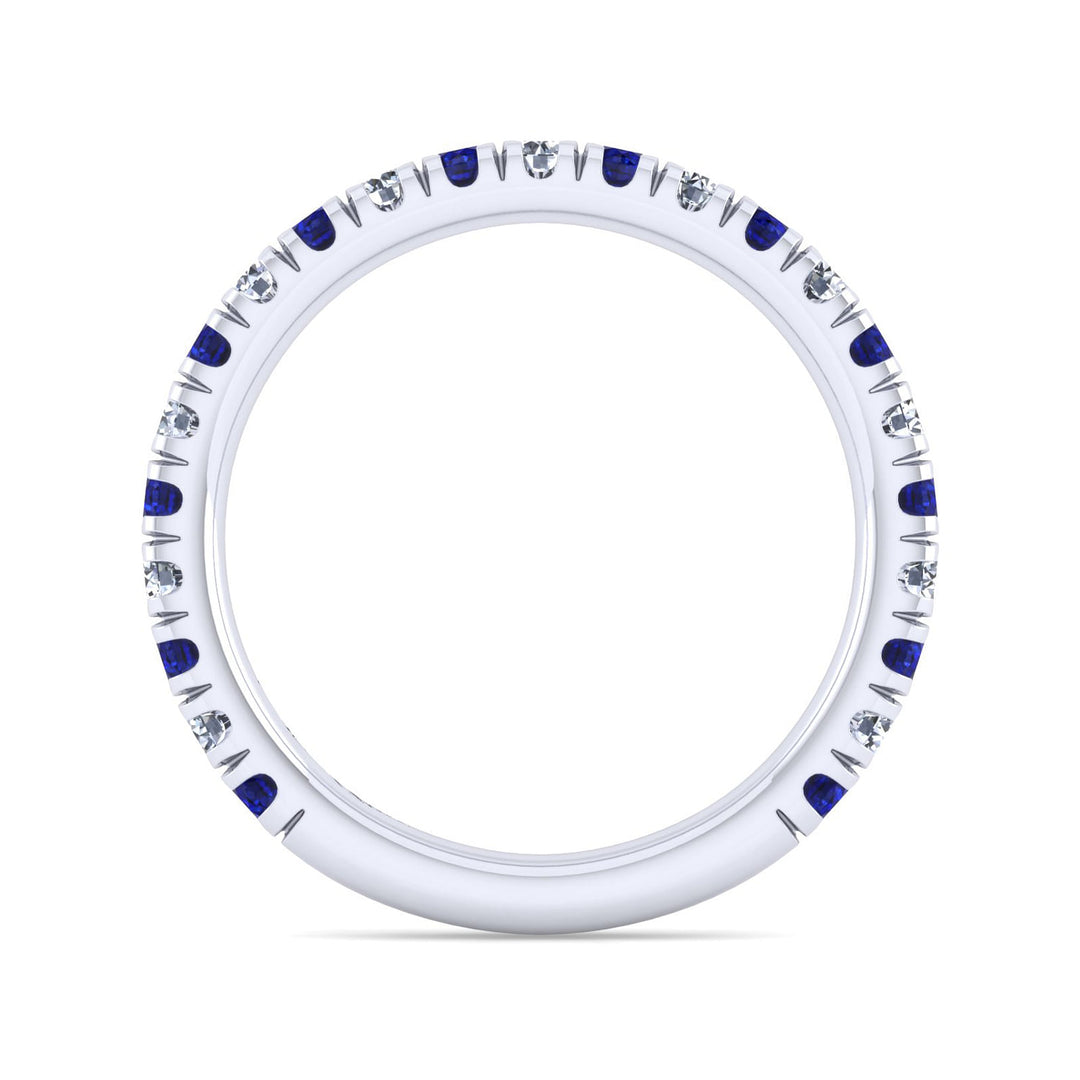 Gabriel & Co. LR51581W45SA 14K White Gold Sapphire and Diamond Stackable Band