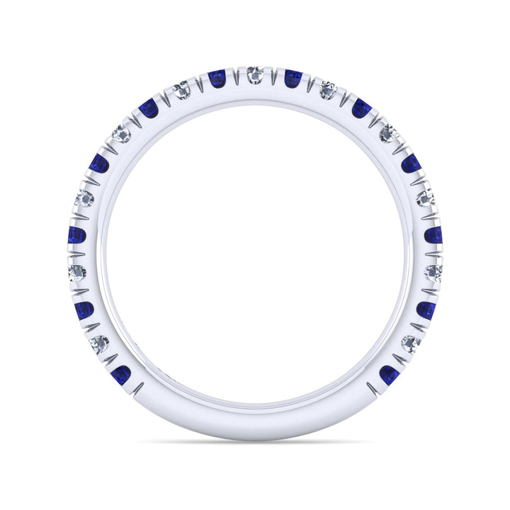 Gabriel & Co. LR51581W45SA 14K White Gold Sapphire and Diamond Stackable Band