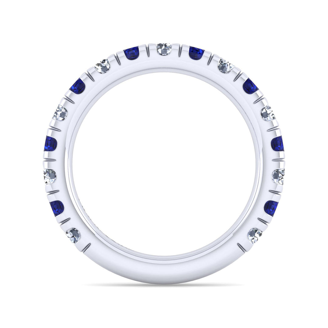 Gabriel & Co. LR51583W45SA 14K White Gold Sapphire and Diamond Stackable Band
